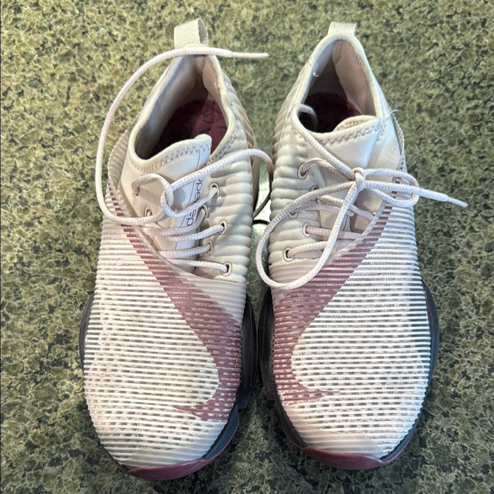 Women's Cream and Pink Nike superrep Shoes